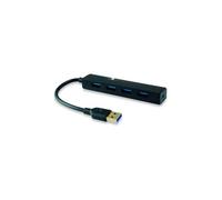 Watio Wave Hub - 4 USB 3.0 ports, fast data transfer, compact design in black, ideal for multiple electrical devices.