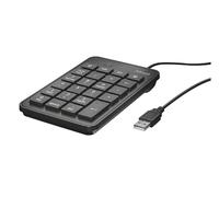 Watio Wave Keyboard - 19 Keys USB Number Keypad Plug and Play Compact Design Ideal for Accounting and Management Work