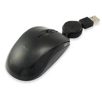 Watio Wave Mouse - Optical, 1000 dpi, ambidextrous, retractable, USB connection, black, ideal for work and daily use.