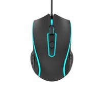 Watio Wave Mouse - Up to 2400 dpi, 6 Buttons, Multi-Coloured LEDs, 1.5 m Cable, Black, Ideal for Gaming.