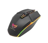Watio Wave Mouse - USB Gaming Mouse, 6 Buttons, 2400 dpi, Multi-Coloured LEDs, Black, Ergonomic Design, Ideal for Intensive Gaming.