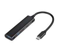 Watio Wave USB HUB - 4 USB 3.2 ports, 2 USB-C ports, 2 USB-A ports, black color, allows fast and efficient connection of devices.
