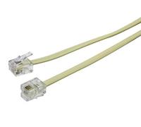 WatioWave 6P/4C telephone patch cord, 15 m, ivory - ideal for telecommunications and voice networking installations.
