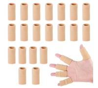 Watlikeup 20 PCS Finger Compression Sleeve,Breathable Elastic Bandage Protector for Pain Relief,Finger Support for Arthritis,Sports,Thumb Brace Protector,for Basketball,Golf,Tennis,Etc (Skin Color)