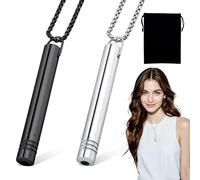 Watlikeup 2PCS Anxiety Relief Necklace,Mindfulness Breathing Necklace,Stress Relief Necklaces,Portable Anxiety Release Necklet for Men Women