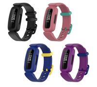 Watlikeup 4 Pcs Silicone Straps Compatible with Fitbit Ace 3,Colorful Kids Strap for Ace 3 Fitbit,Adjustable Soft Silicone Sport Wrist band Accessory Replacement Band for Boys Girls