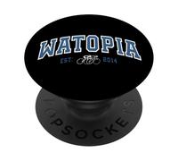Watopia Indoor Cycling Bike Riding T-Shirt Training Varsity PopSockets Adhesive PopGrip