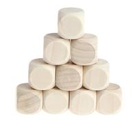 Watreketal 10 Pcs Wooden Dice Unfinished Square Blocks 6 Sided Wood Cubes with Rounded Corners for Craft Projects Dice Game That Will Make You