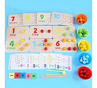 Watreketal 1Set Clamp Beads Toy Motor Skill Training Stimulated Wooden Sorting Training Mathematics Counting Early Education Toy