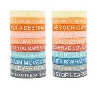 Watreketal 20Pieces Inspirational Silicones Bracelets With Motivational Quote Multiple Colored Wristbands For Kids And Adults Silicones Wristbands