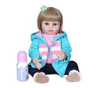 Watreketal 22" Realistic For Doll Soft Silicone Toddler Babies Lovely Girl Accompany Toy Real Life Baby Dolls That Cries