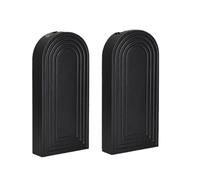 Watreketal 2Pcs Modern Black Wall Mounted Hanging Planter for Indoor Plant Dried Flower Faux Green Plant Wood Vases for Home