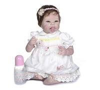 Watreketal 55cm Realistic For Doll Toddler Babies Curly Hair Princess Girl For Play Toy Birthday Dolls Full Body Silicone Girls Boy Accessories Black Bottles Clothes For Kids