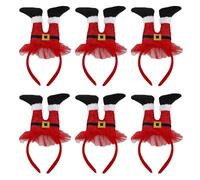 Watreketal 6PCS Shining LED Headband For Christmas Party Santa Leg Headband Hair Band Headdress Costume Cosplay Hair Hoop Fun Holiday Headbands