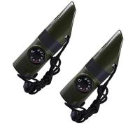 Watreketal 7 Function Outdoor Whistles With Sealed Storage Compartment Temperature Gauges For Camping Hiking Essential Survival Compass Flashlight