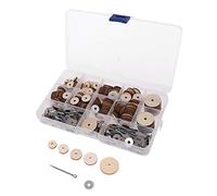 Watreketal 90pcs Wood Puppet Craft Accessories Puppet Toy Rotatable Joint for Doll Making Kits for Hobby Collector Dol Black Eyes for Dolls Toy Black Doll for