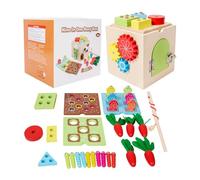 Watreketal 9in1 Multifunctional Fishing Shape Matching Toy Pulling Radish Color Cognition for Kids Educational