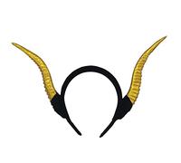 Watreketal Adult Children Devil Ox Horn Hair Hoop Carnival Rave Party Headband Halloween Christmas Costume Cosplay Party Supplies Golden Black White Headbands Pack Sheep Size Goat