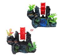 Watreketal Aquarium Ornament Rock Mountain Stone Cave Fish Tanks Decorations Small Terrain Scenery Adornment for Reptiles Habitat Windmill Wall Decor