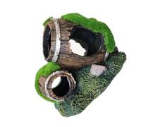 Watreketal Aquariums Decoration Realistic Moss Covered Barrels Figure Safe Resin Shelter Cave For Fish Shrimp Underwater Hideouts Fishtanks Ornament