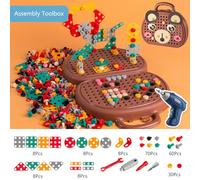 Watreketal Assembly Puzzle 3-D 2D Building Set Drill Education Toy Developmental STEM Kindergartens Educational Screw Toolbox Toy Baby Toolbox Toy for Boy Toolbox Toy for Toolbox Toy for Kids