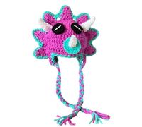 Watreketal Beanie Hat,Halloween Beanie Hat Crochet Party Holiday Winter Warm Hat Cute Dinosaur Theme for Kids Slouchy Knit Hat Purple