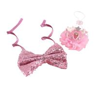 Watreketal Cat Costume,Cats Wedding Collar Blingbling Bowknot Crowns Suit Collar Bow Tie Collar Princess Girl Dog Collar Sequins