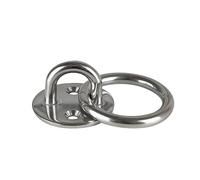 Watreketal Ceiling Hook Pad Eye Plate Stainless Steel Wall Mount Hook Heavy Duty for Hanging 5mm / 6mm / 8mm Marine Hardware Ceiling Hook Pad Eye Plate Black with Rings