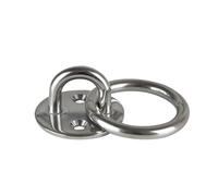 Watreketal Ceiling Hook Pad Eye Plate Stainless Steel Wall Mount Hook Heavy Duty for Hanging 5mm / 6mm / 8mm Marine Hardware Ceiling Hook Pad Eye Plate Black with Rings