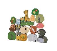 Watreketal Colourful Wooden Blocks Playset for 3 Years Old Toy Educational Puzzle Set Stacking Animal Gifts Party Supplies Pyramids Stacking Blocks for Wooden Stacking Blocks Game