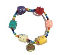 Watreketal Cute Little Monsters Stretch Beaded Wristband Stackable Bracelets Elastic Charm Fashion Jewelry Colorful Beaded Fashion Jewelry