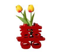 Watreketal Double Happiness Character Ornament Chinese Wedding Happiness Character Decoration With Artificial Flower For Wedding Chinese Engagement Decoration