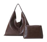 Watreketal Elegant Women's PU Leather Shoulder Bag With Spacious Interior And Underarm Bag Versatile Handbag 2pcs Set Casual Travel Handbag