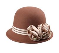 Watreketal Fedoras Hat For Adult Women Fashion Flower Bowler Wool Cloche Cosplay Costume 20S Flapper Dome Date Night Hat