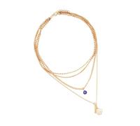 Watreketal Gold Color Layered Necklace Set With Pendants Multilayer Handmade Clavicle Chain For Women Adjustable Length Choker Star And Moon Jewelry