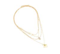 Watreketal Gold Color Layered Necklace Set With Pendants Multilayer Handmade Clavicle Chain For Women Adjustable Length Choker Star And Moon Jewelry