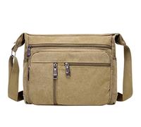 Watreketal Good Qualtiy Travel Bag Canvas Casual Shoulder Crossbody Outdoor Bags Mens Travel School Retro Zipper Men Crossbody Messenger