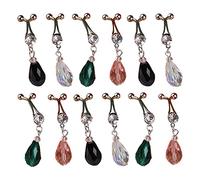 Watreketal Hair Clips,12Pcs/Set Water Drop Faux Crystal Pendant Hijab Scarf Metal Clips Headscarf Shawl Ethnic Safey Brooch Pins Garment Accessories Mixed Colors