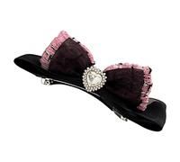 Watreketal Hair Clips,Elegant Hair Clips with Ribbon Bowknot Hair Clip Shimmering Crystal Strong Hold Catch Barrettes Hair Styling Tool