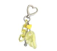 Watreketal Handmade Beaded Keychain Bag Pendant Decoration With Wing Heart Charm Colorful Women Men Backpack Decoration