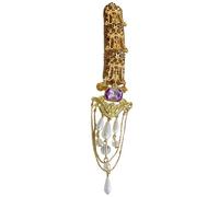 Watreketal Handmade Golden Fringe Headdress Fashion Tassels and Faux Pearls Hair Clip Accessory for Elegant and Stylish Women Comfortable Clip
