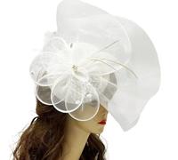 Watreketal Headband,1920s Flower Barrettes for Women Flapper Headpiece Accessories for Cosplay Party Elegant Feathered Pearl Barrettes