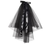 Watreketal Headband,Bowknot/Floral Trim Tulle Halloween Bridal Veil with Fix Hair Comb for Marriage Wedding Celebration Party Accessories