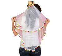 Watreketal Headband,CincoDeMayo Party Hat for Women Traditional Hat Straw Hat with Bridal Veil Beach-Party Supplies