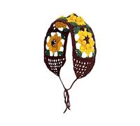 Watreketal Headband,Crochet Headband Hollow Out Hair Kerchief Tie Back Headwrap Ethnic Flower Pattern Turban for Girls Photo Props