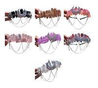 Watreketal Headband,Crystal Headband Natural Stone for Head Loop Metal Chain Tassels Boho-style for Wedding Parties