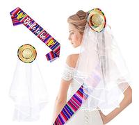 Watreketal Headband,Elegant Wedding Veil and Bride To Be Sash Set Headwear Party Supply Headpiece Show Your Appearance for Various Occasion
