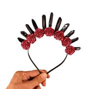 Watreketal Headband,FauxRaw Crystal Tiaras Hairhoop Elegant Rose Flower Headband Vintage Headband Birthday Party Headdress Bride Crownpiece