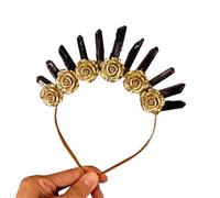 Watreketal Headband,FauxRaw Crystal Tiaras Hairhoop Elegant Rose Flower Headband Vintage Headband Birthday Party Headdress Bride Crownpiece