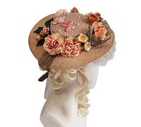 Watreketal Headband,Flower Decor Sunshade Anti-UV Tea Party Sandy Beach Hat Seaside on Vacation for Sun Hat Adjustabl